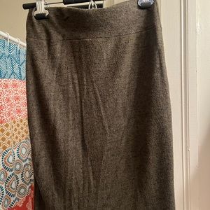 Dark green knit mini skirt